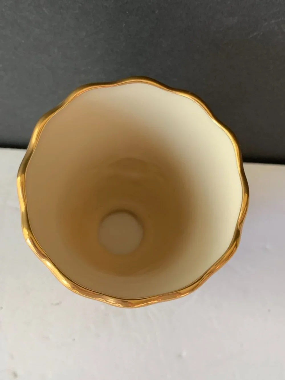 Vintage Lenox Rose Bud Vase Ivory Porcelain 24K Gold Trim Embossed Rose